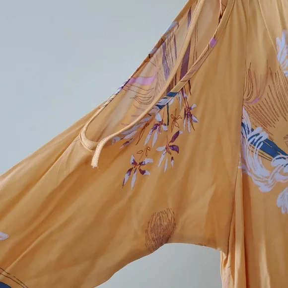 FREE PEOPLE Floral Clear Skies Cold Shoulder Tunic Dress Size S - Picture 6 of 10